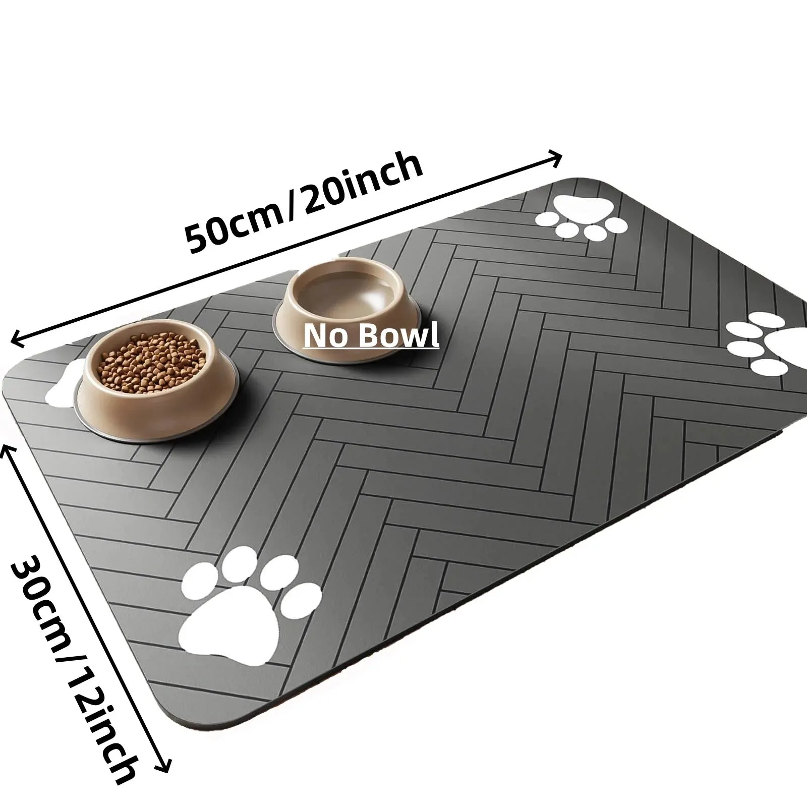 Pet Food Mat with Paw Print