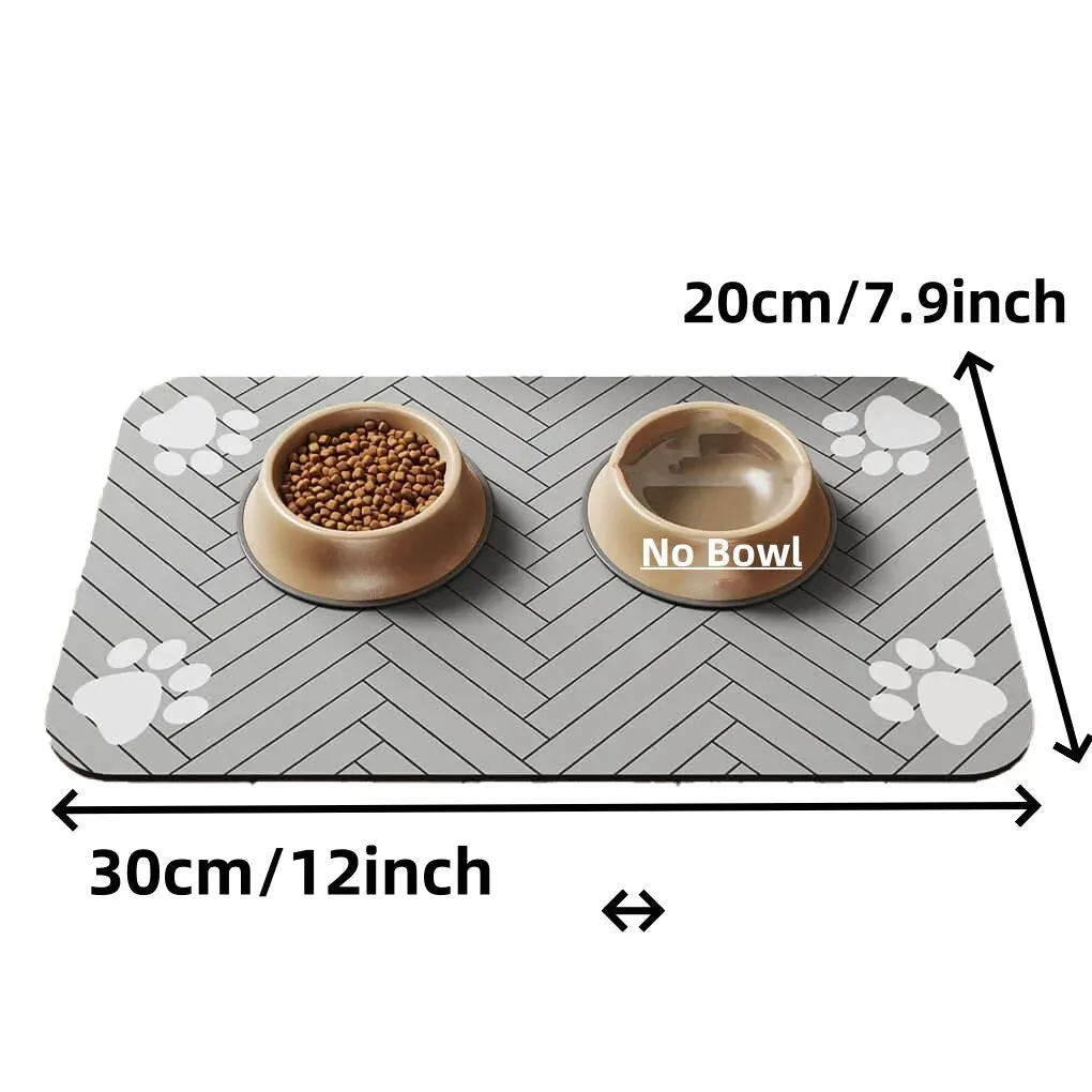 Pet Food Mat with Paw Print