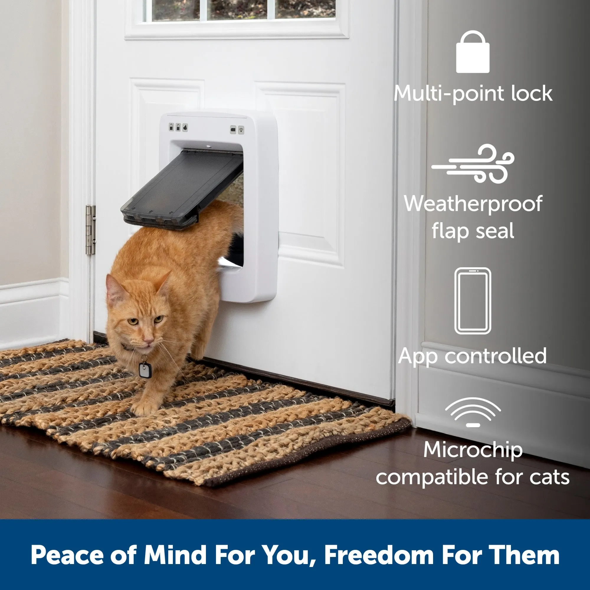 PetSafe NEVER RUST SmartDoor Connected Pet Door, Dog and Cat, Medium