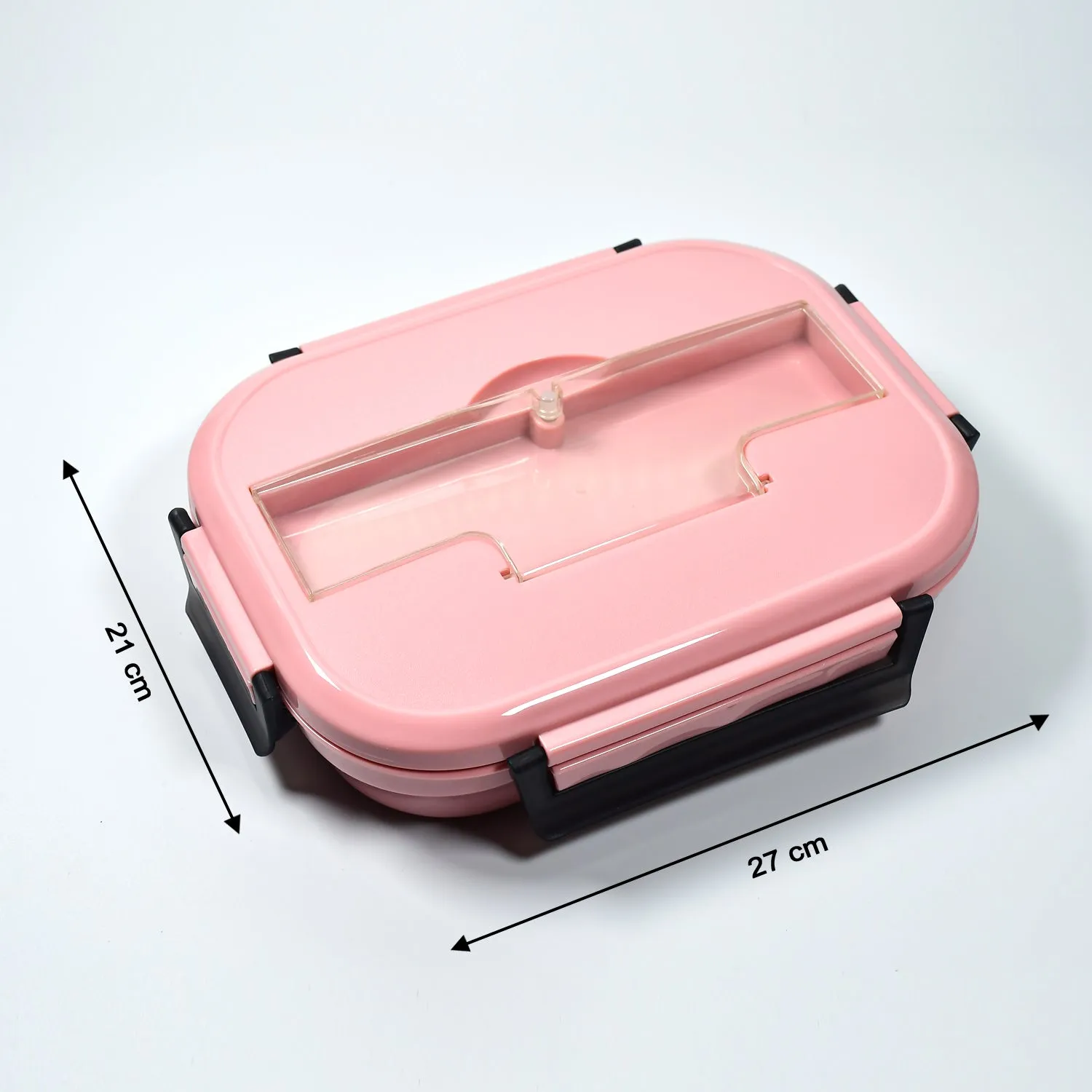 Pink Lunch Box for Kids and adults, Stainless Steel Lunch Box with 3 Compartments With spoon slot.