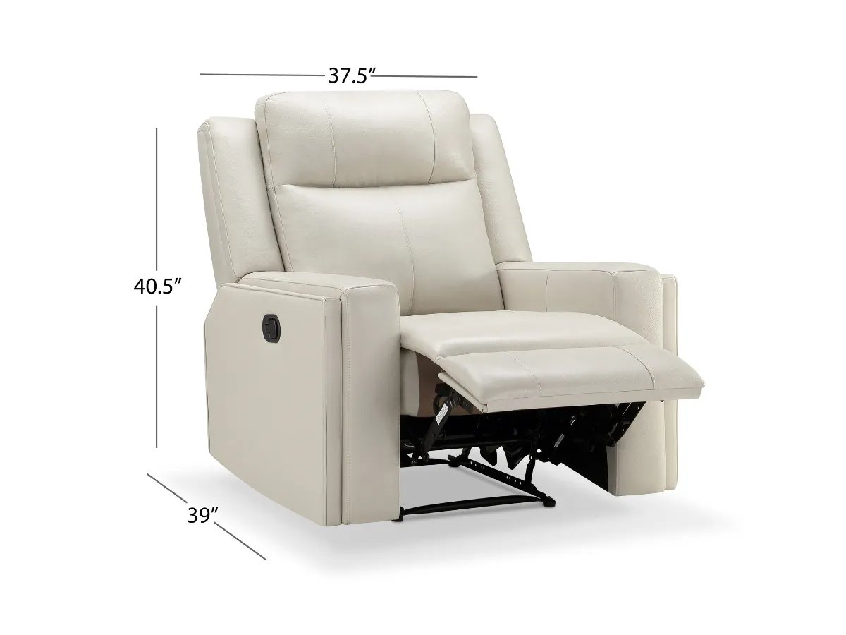 Rhodes Top-Grain Leather Manual Recliner