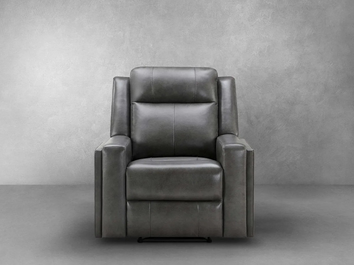 Rhodes Top-Grain Leather Manual Recliner