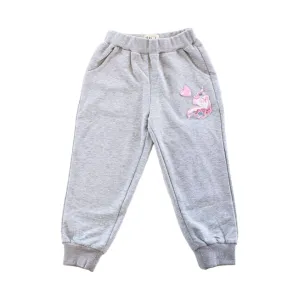 Sequin Unicorn Patch Pants - Grey