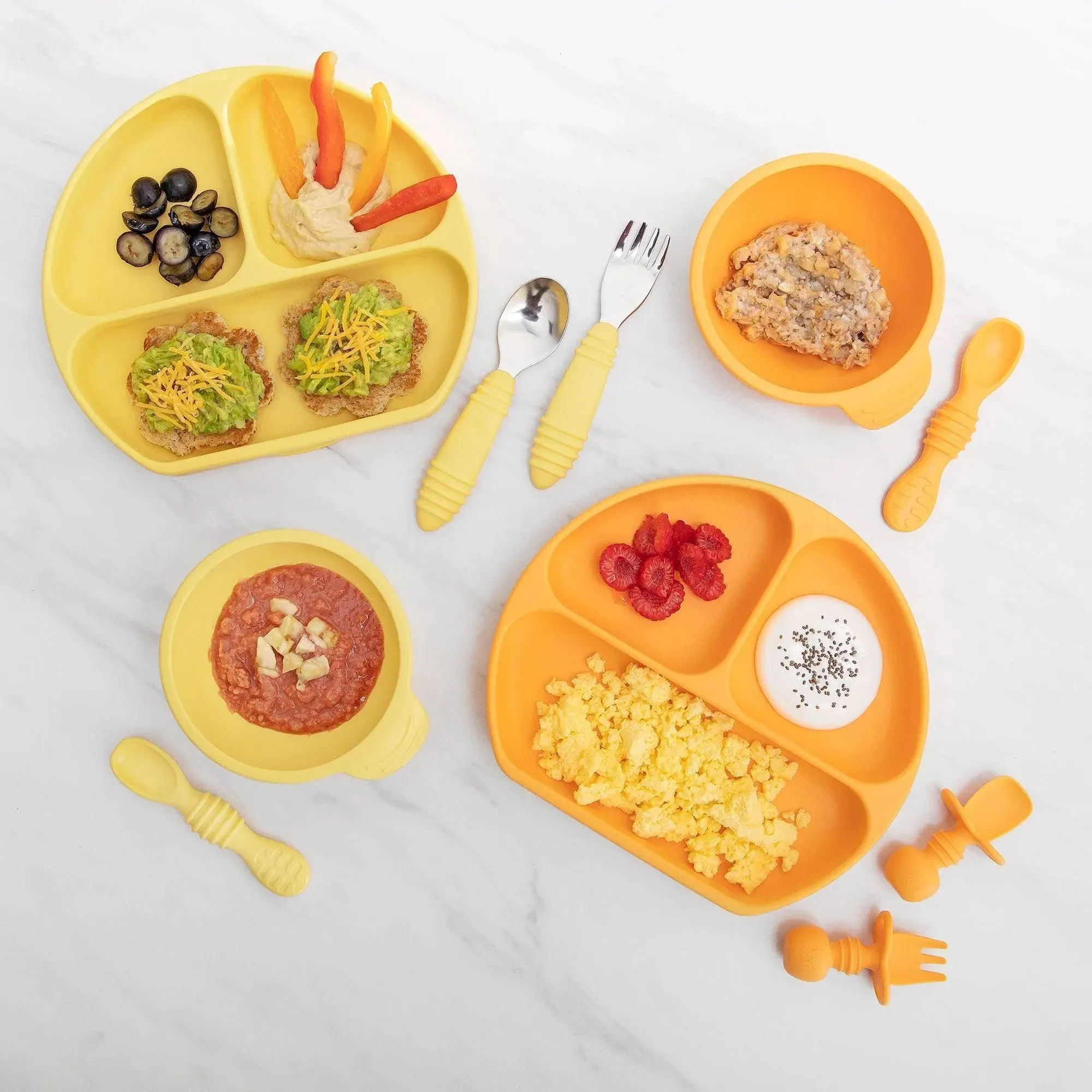 Silicone Grip Dish: Tangerine