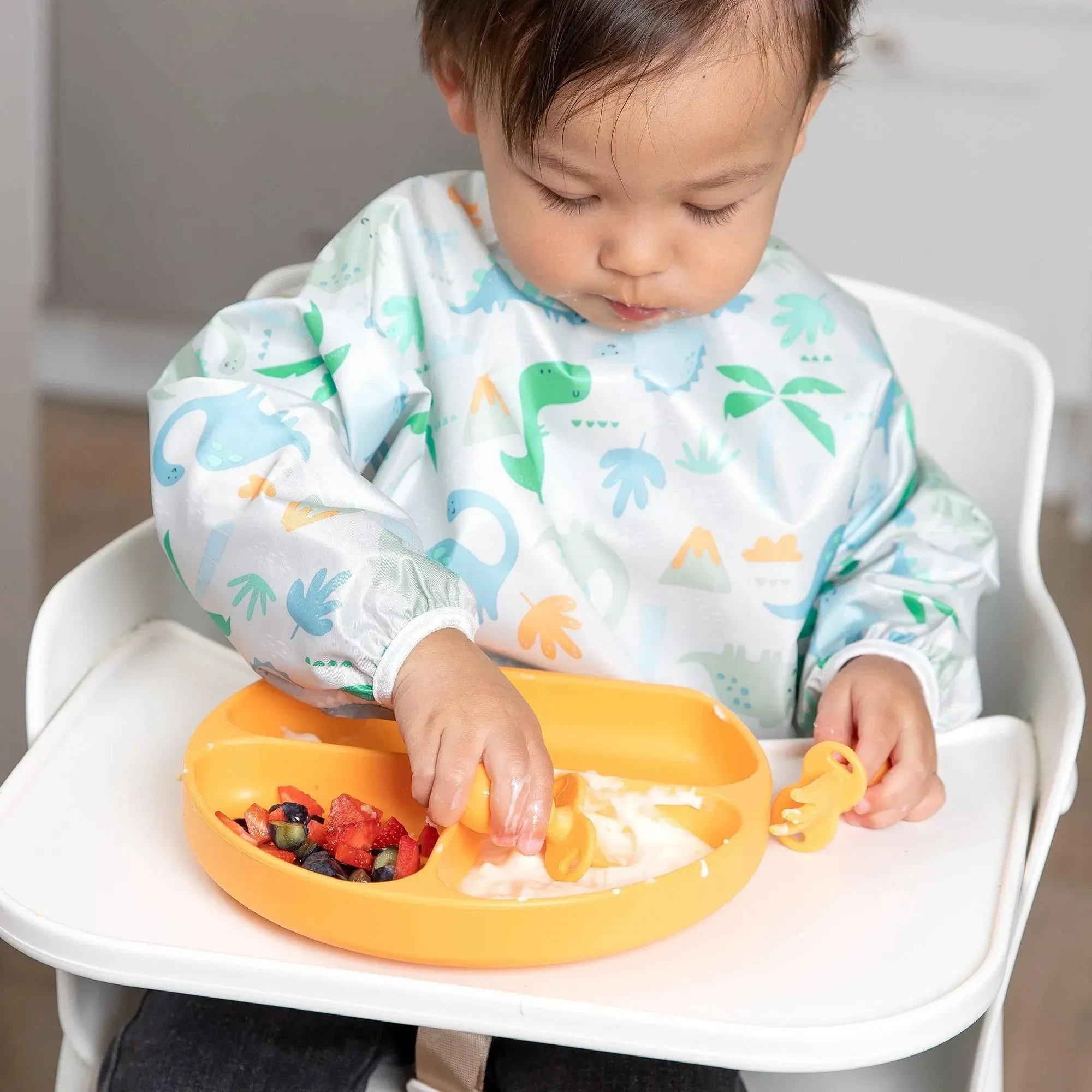 Silicone Grip Dish: Tangerine
