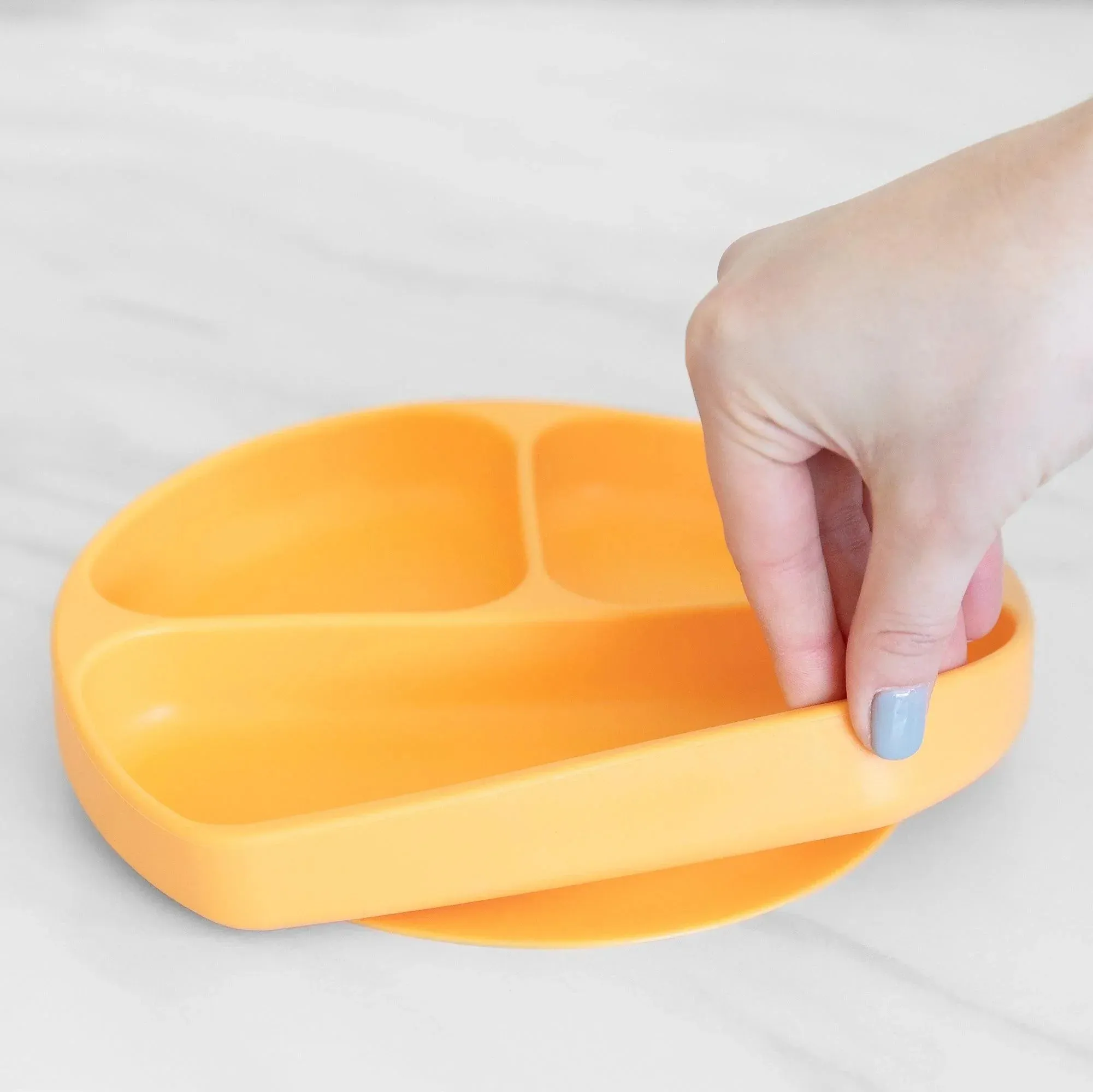 Silicone Grip Dish: Tangerine