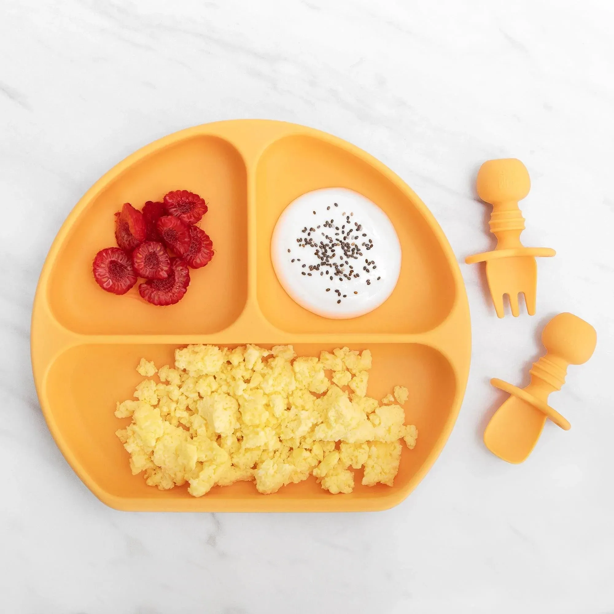 Silicone Grip Dish: Tangerine