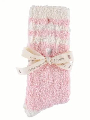 Simply Southern soft socks Pink Stripes