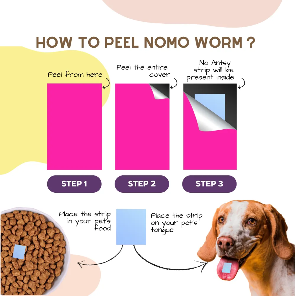 Unleash Wellness NoMo Worm Natural Deworming Strips for Dogs and Cats