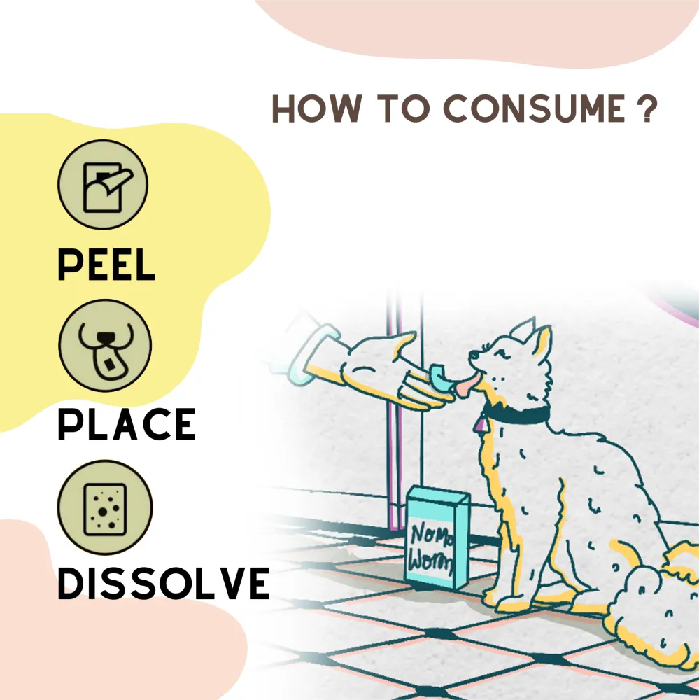 Unleash Wellness NoMo Worm Natural Deworming Strips for Dogs and Cats