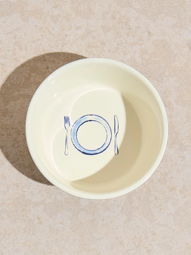 Westside Home White Pet Food Bowl - Small