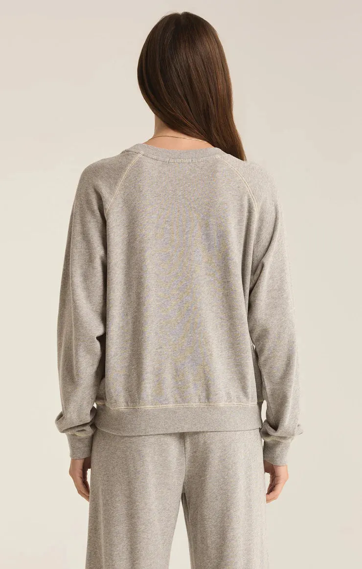 Z-Supply Saldana French Terry Top - CLASSIC HEATHER GREY